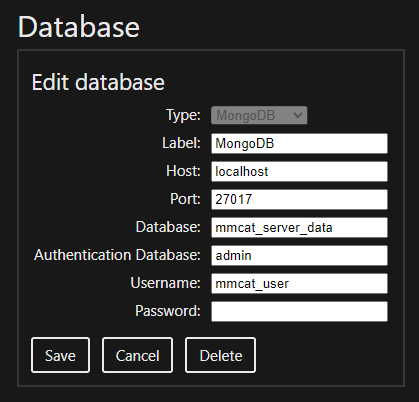 Edit database