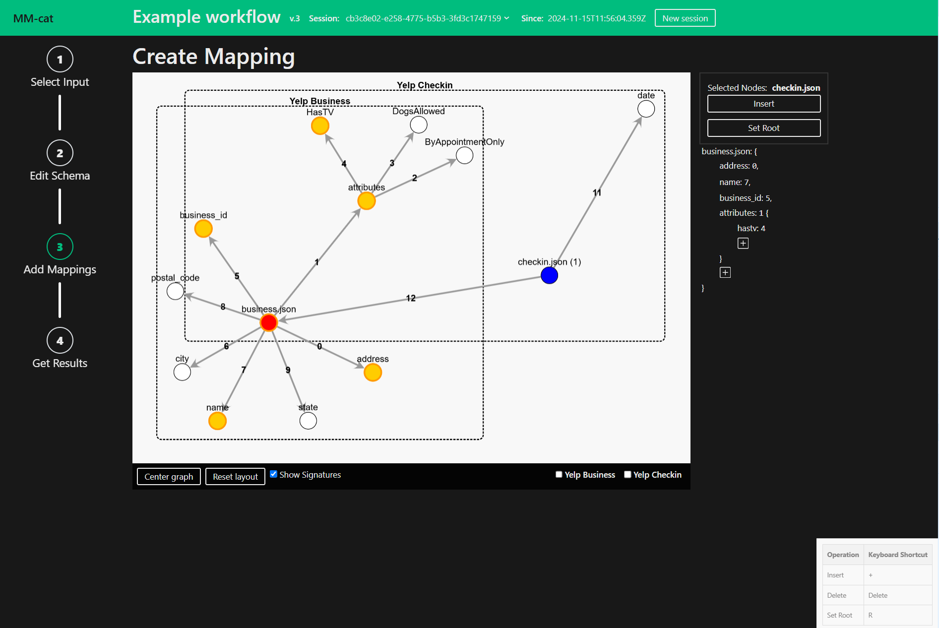 Mapping Editor - edit node 1