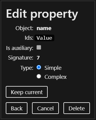 Edit property