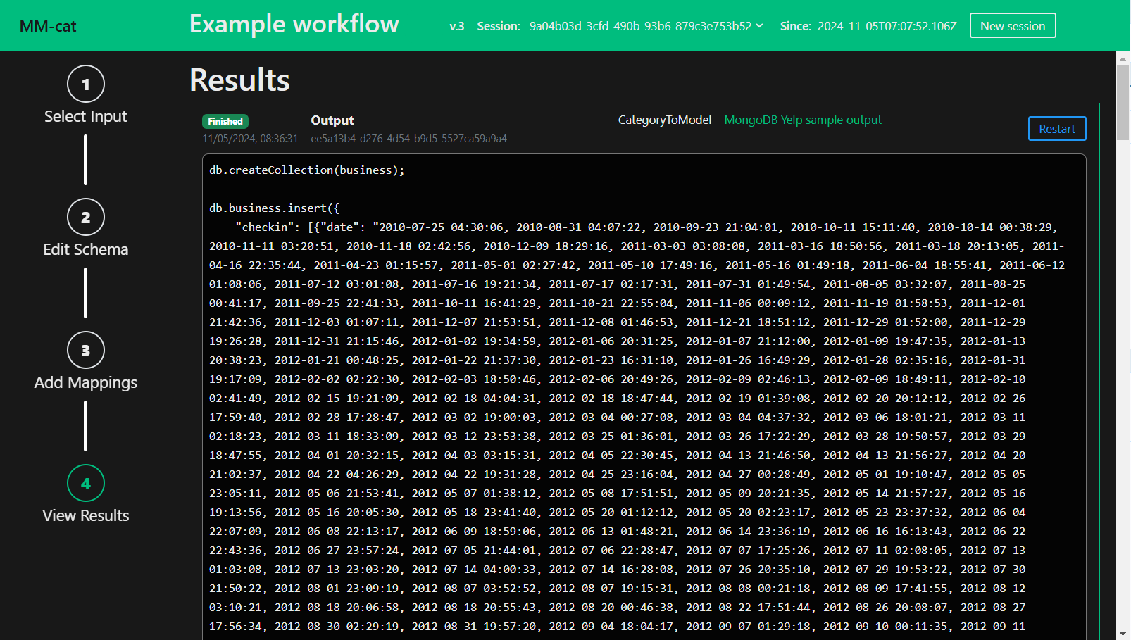 Workflow Result View